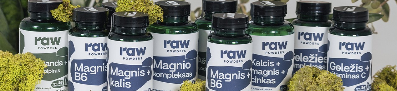 RAW POWDERS PRISTATO NAUJIENĄ: KRUOPŠČIAI SUBALANSUOTĄ KOMPLEKSINIŲ PAPILDŲ LINIJĄ