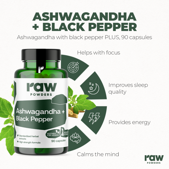 Ashwagandha & Black Pepper PLUS, 90 capsules